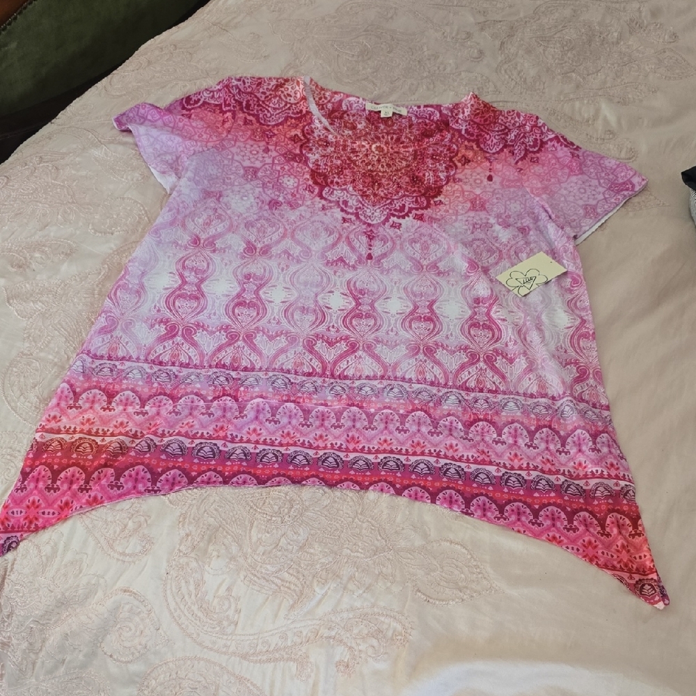 Pink Patterned Women's Top